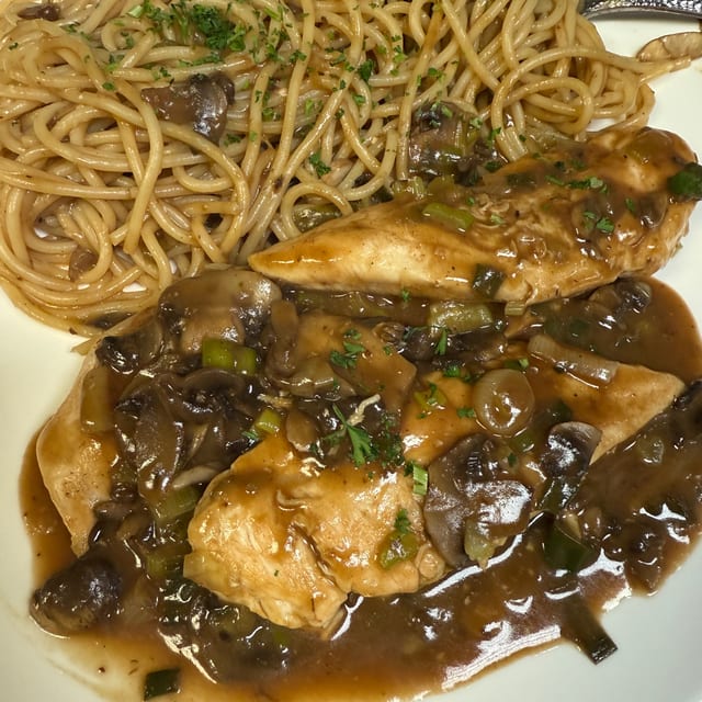 CHICKEN MARSALA.