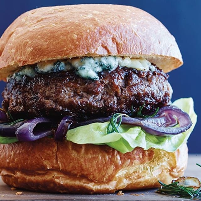 BLUE CHEESE WAGYU BURGER.